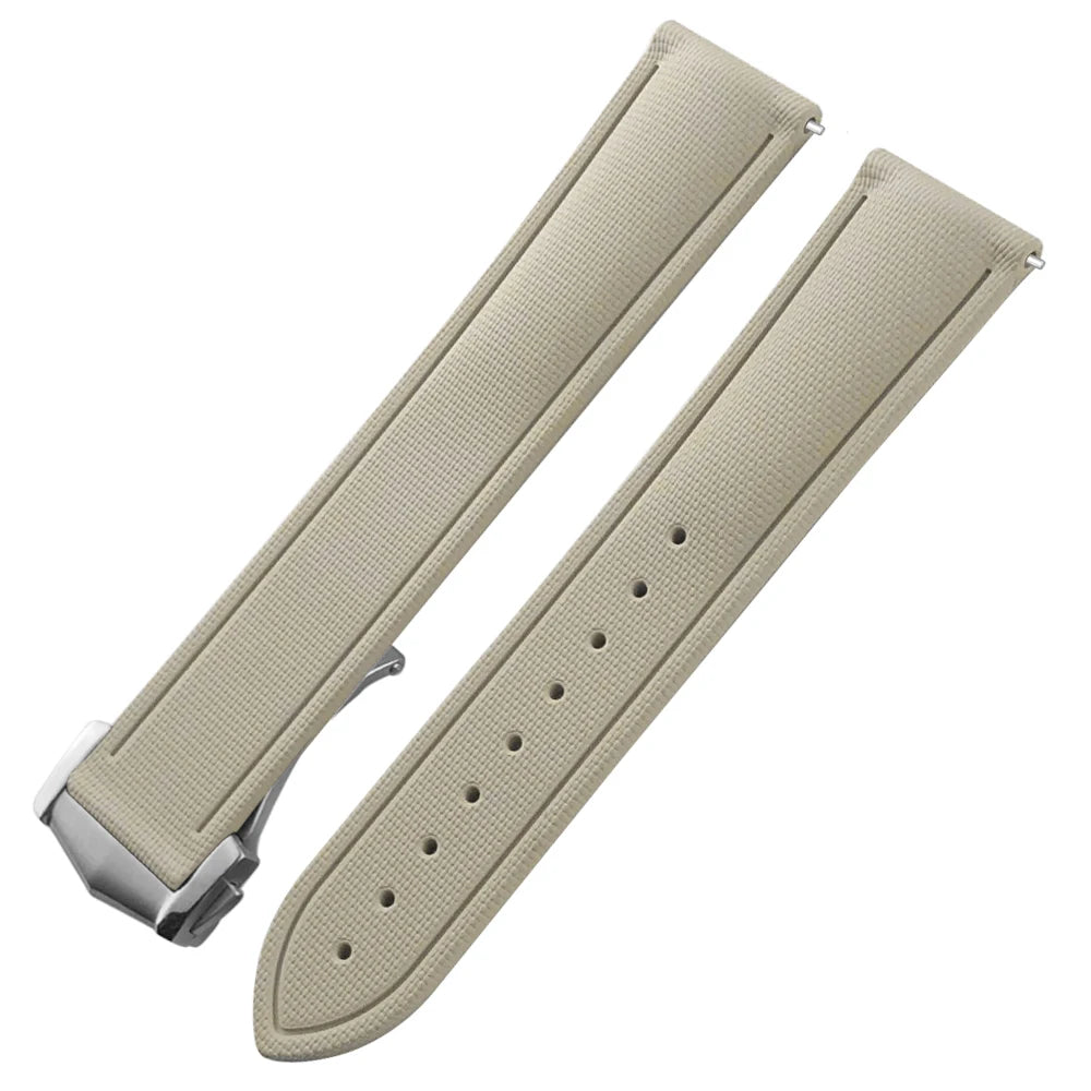 Quick Release FKM Fluoro Rubber Watch Strap for Omega Seamaster AT150 Breitling Seiko 5 Longines Oris 20mm 21mm 22mm