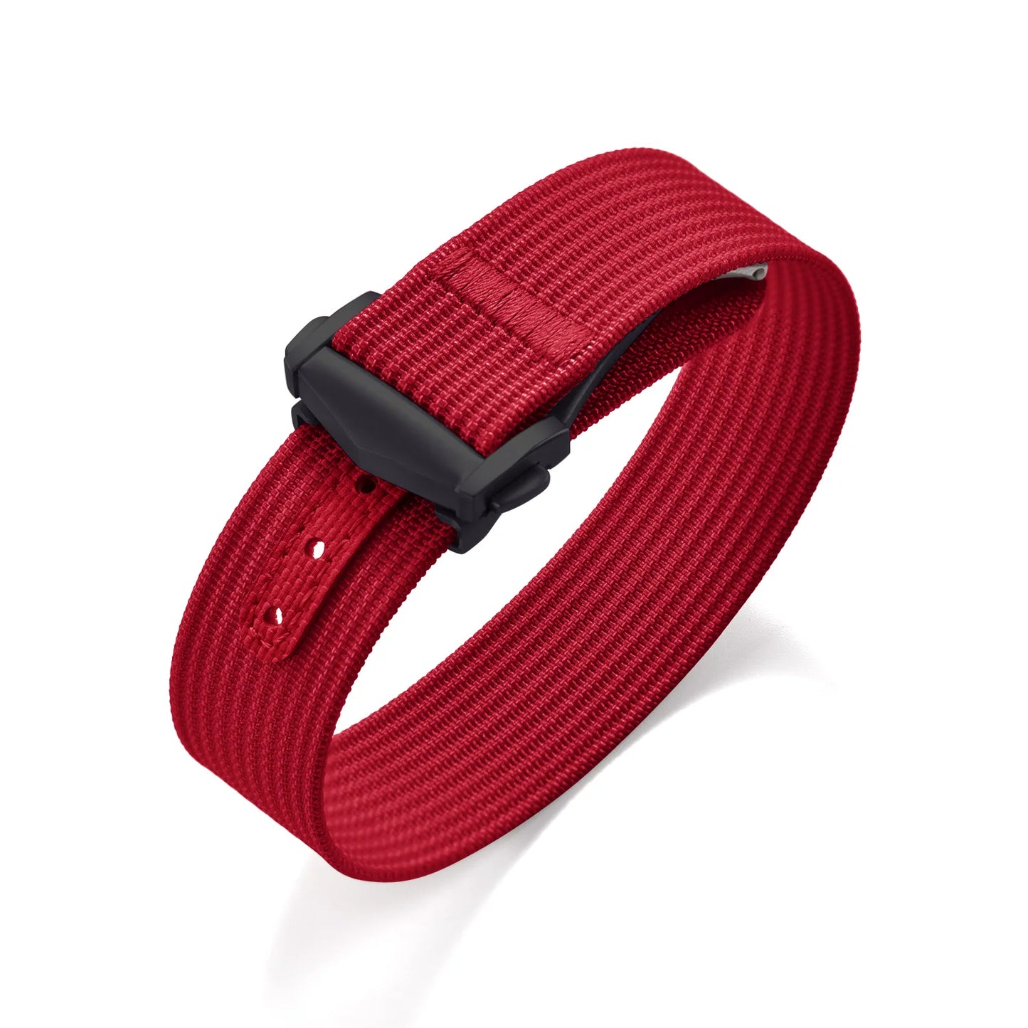 Ribbed Nylon Military Watch Strap 18mm 20mm 22mm with FKM Rubber Deployment Buckle, Sports Bracelet for Men Omega/Tudor/Seiko