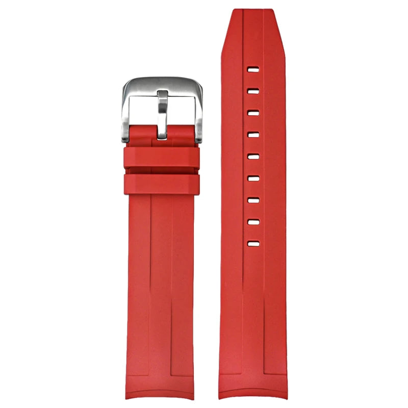 Bracelet de montre à extrémité incurvée en fluorocarbone FKM, 21mm, pour Tissot Seastar T120, en caoutchouc souple, résistant à la chaleur, pour hommes, Bracelet de plongée