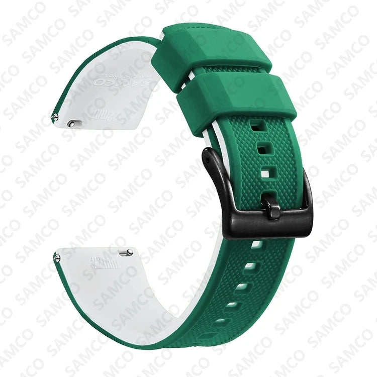 Bracelet de montre en Silicone de qualité supérieure, 18mm 20mm 22mm, à dégagement rapide, en caoutchouc, de remplacement