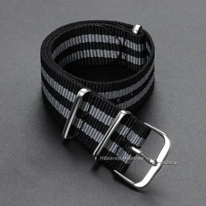 16mm 18mm 20mm 22mm bracelet de sport militaire en Nylon tissu en Nylon accessoires de ceinture bandes de boucle de ceinture bracelet de montre noir pour Omega pour Seiko