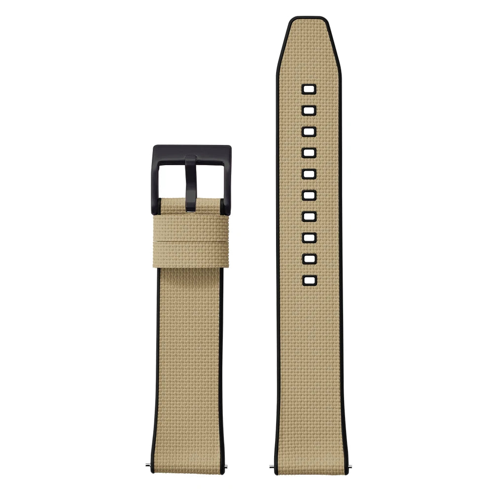 Cinturino in gomma FKM in tela per vela 18mm 19mm 20mm 21mm 22mm 24mm, top FKM a sgancio rapido + base FKM, vestibilità perfetta, cinturino universale piatto per orologio