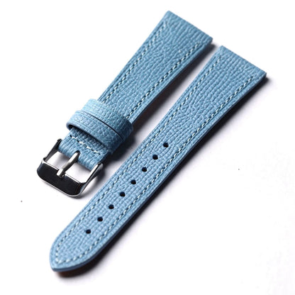 Bracciale in vera pelle blu ghiaccio fatto a mano, 18 19 20 21 22, cinturino in morbida pelle di mucca ultra-sottile, stile vintage da uomo