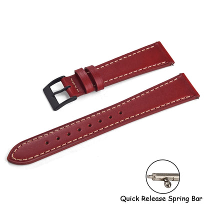Cinturino in pelle a sgancio rapido, 18 mm, 20 mm, 22 mm, rosso, retrò, per orologi Omega, Cartier, Seiko, Tissot, DW, accessori da donna e da uomo