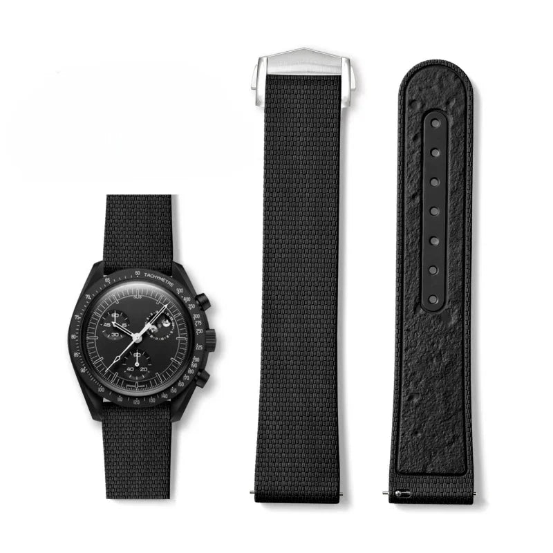 20mm Soft FKM Rubber Watch Strap, New, for Omega, Quick Release Bracelet for Seamaster, Waterproof Sports Watch Band
