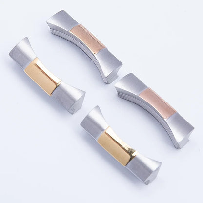 Lien d'extrémité incurvé en acier inoxydable de 20mm, pour bracelet de montre Rolex Submariner, bracelet de montre en caoutchouc et cuir, connexion sans couture