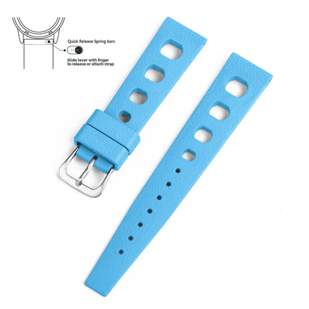 20mm 22mm bracelets tropicaux nouveau Design fluororubber FKM bracelets de montre à dégagement rapide FPM bracelets de montre pour montres de plongée accessoires