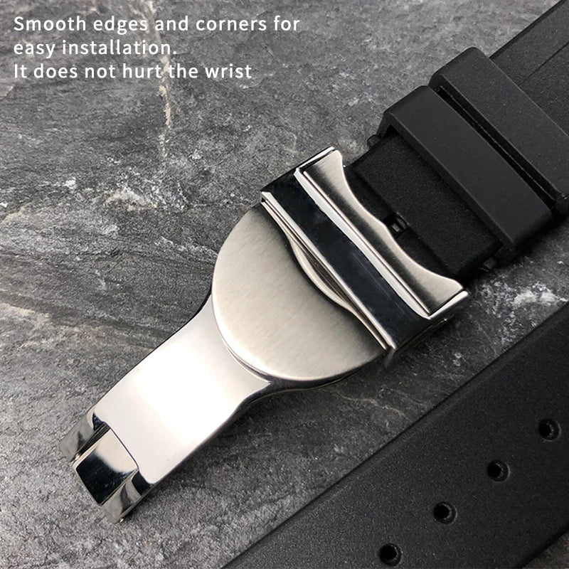 Bracelet de montre en caoutchouc naturel Silione, 22mm 20mm, pour Tudor Black Bay GMT 1958, extrémité incurvée, boucle pliante, vert, bleu, rouge