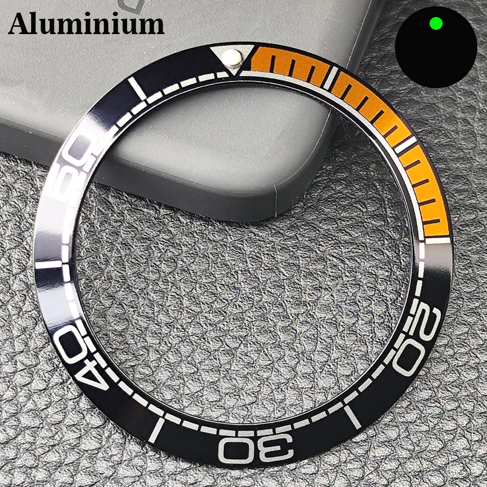 Insert de lunette incliné en céramique/aluminium 41.5mm x 32.7mm, adapté au remplacement de lunette de montre pour hommes, accessoires de montre