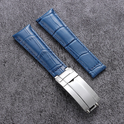 Bracelets de montre 20mm en Cuir - Boucle Déployante Acier Poli