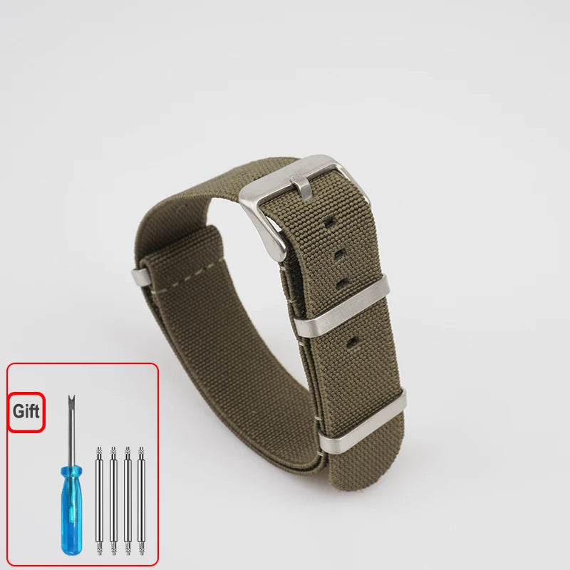 Cinturino per orologio NATO, paracadute in nylon elastico