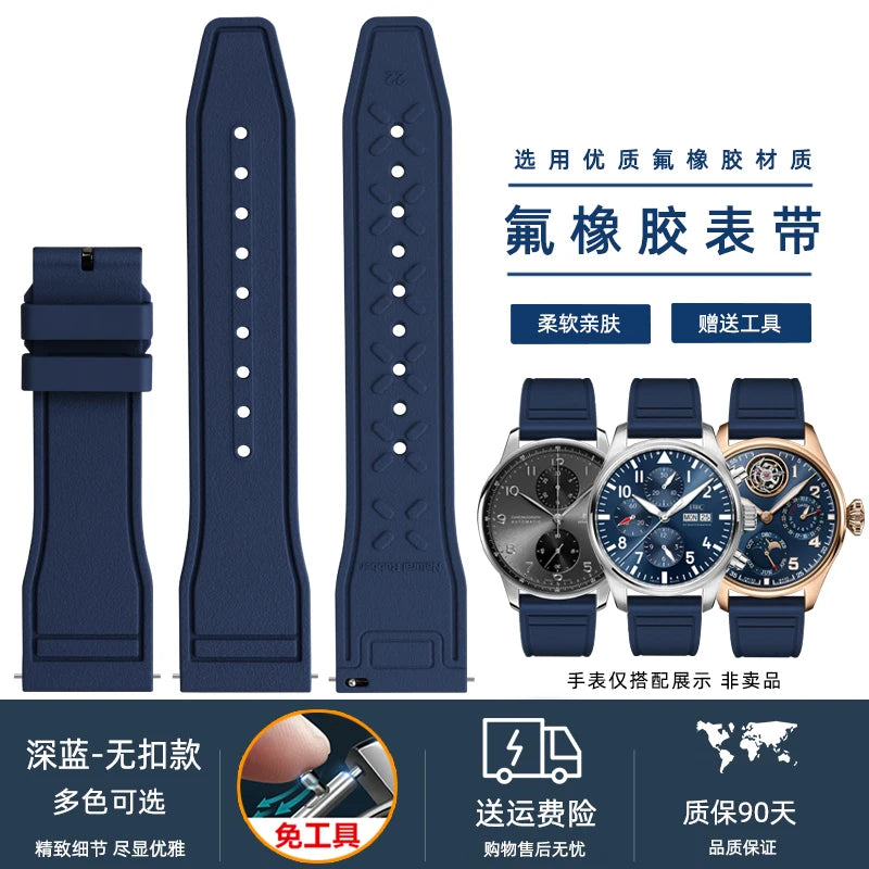 Cinturino per orologio in silicone morbido 20 mm 21 mm 22 mm per IWC Pilot | Cinturino sportivo a sgancio rapido | Sostituzione unisex impermeabile del cinturino in gomma