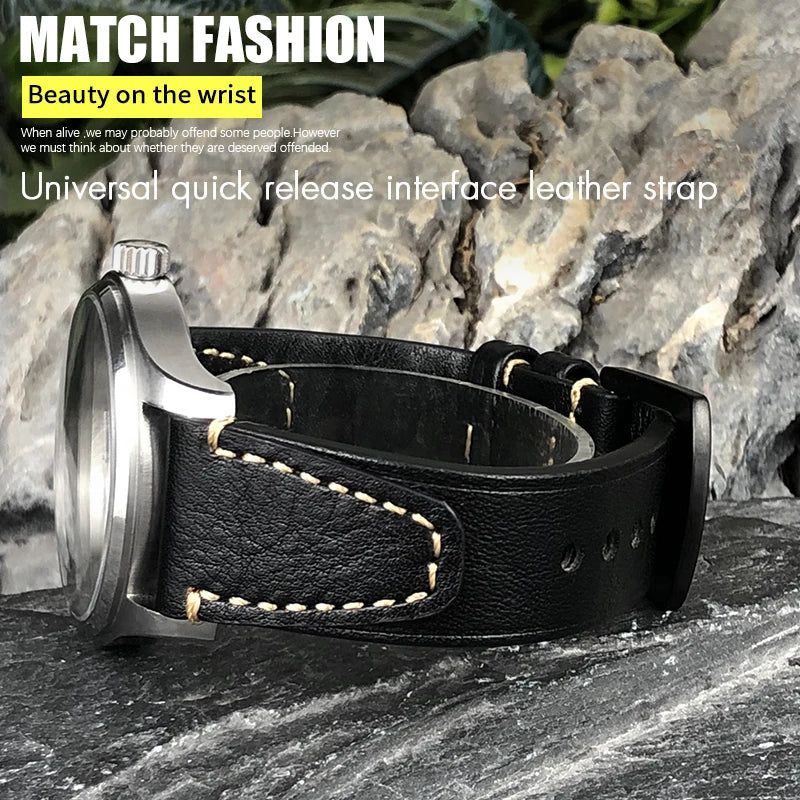 Cinturino per orologio vintage fatto a mano in vera pelle, 17mm 18mm 19mm 20mm 21mm 22mm 23mm 24mm, marrone scuro, nero, morbido, da uomo