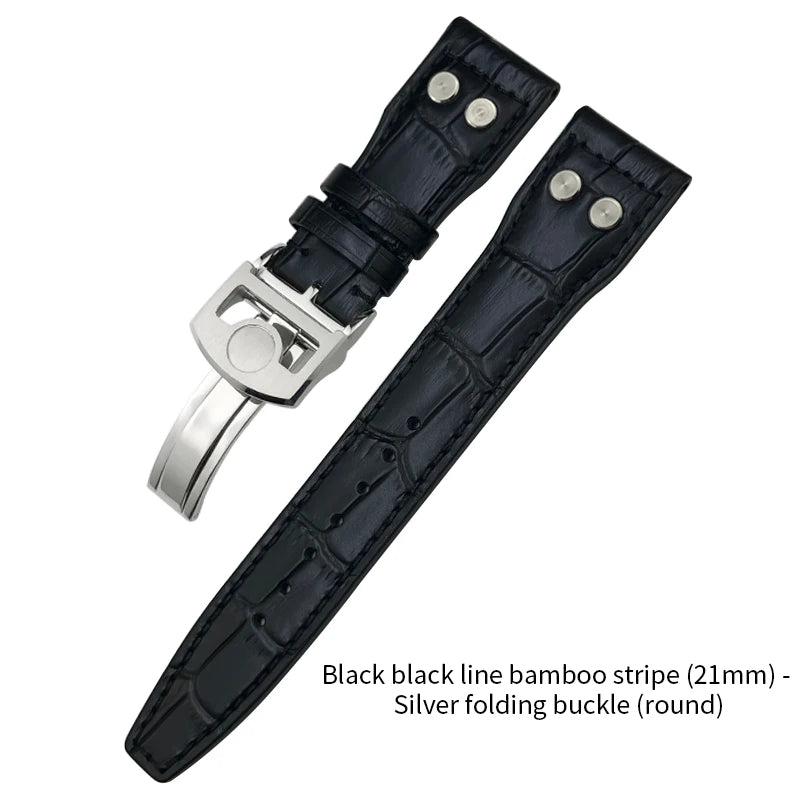 Bracelet de montre en cuir de vachette Rivet Optics, bracelet de montre en cuir véritable, IWC, Suffino 77, Suff5009, Big Pilot, Spitfire, Le Petit Prince, 21mm, 22mm