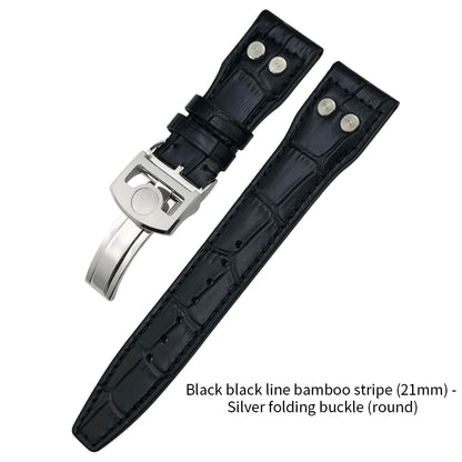 Bracelet de montre en cuir de vachette Rivet Optics, bracelet de montre en cuir véritable, IWC, Suffino 77, Suff5009, Big Pilot, Spitfire, Le Petit Prince, 21mm, 22mm