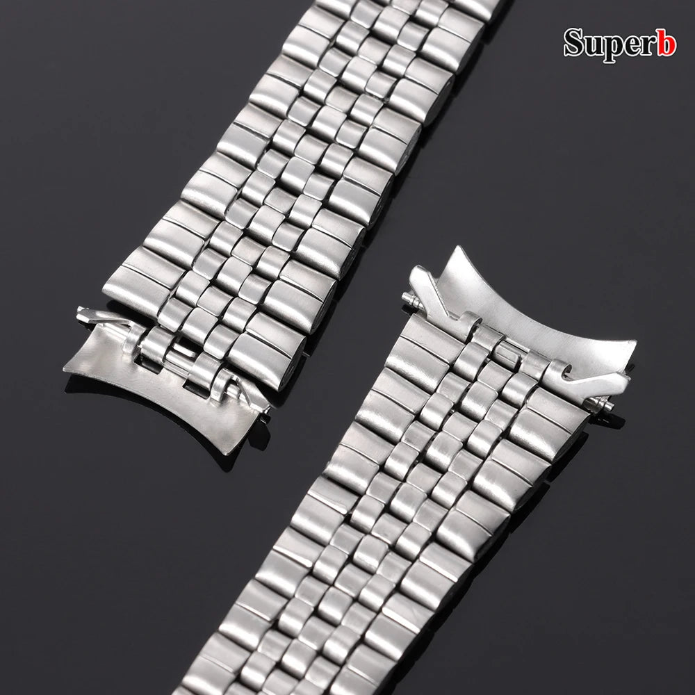 Bracelet en acier inoxydable massif 18mm/20mm, extrémités courbées, pour montres sport et affaires, hommes et femmes, compatible Rolex Datejust