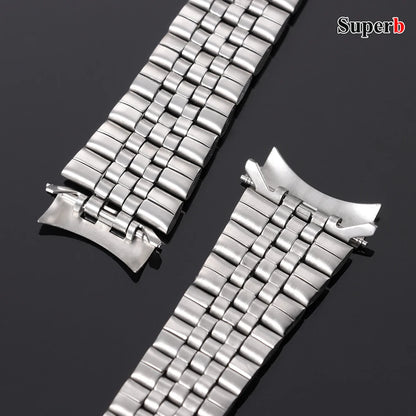 Bracelet en acier inoxydable massif 18mm/20mm, extrémités courbées, pour montres sport et affaires, hommes et femmes, compatible Rolex Datejust