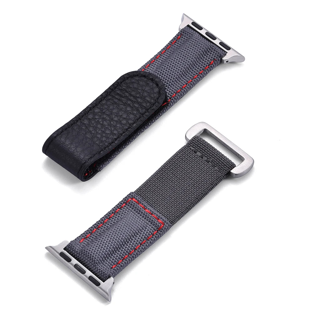Cinturino Solo Loop in nylon intrecciato per Apple Watch 45mm Ultra 2 49mm 38mm 44mm 40 41mm 42mm, cinturino in pelle per serie 10 9 8 7 5 SE