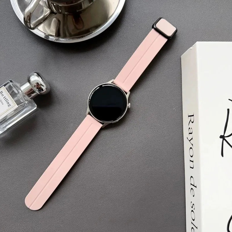 20 22mm Silicone Strap with Magnetic Clasp for Samsung Galaxy Watch 8 4 5 6 Pro 40mm 44mm 45mm 42/46mm