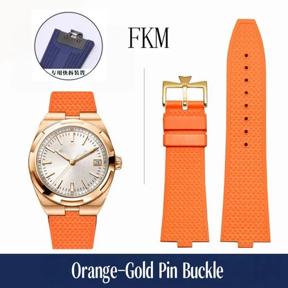 Bracelet de montre en caoutchouc Fluoros FKM à dégagement rapide, pour bracelet Vacheron VC Overseas 4300V 4500V 5500V 7900V, 24x7mm