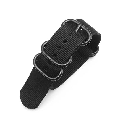 Bracelet de montre multicolore en Nylon noir, boucle d'anneau 18mm 20mm 22mm 24mm rayé étanche, accessoires de montre de remplacement pour hommes et femmes