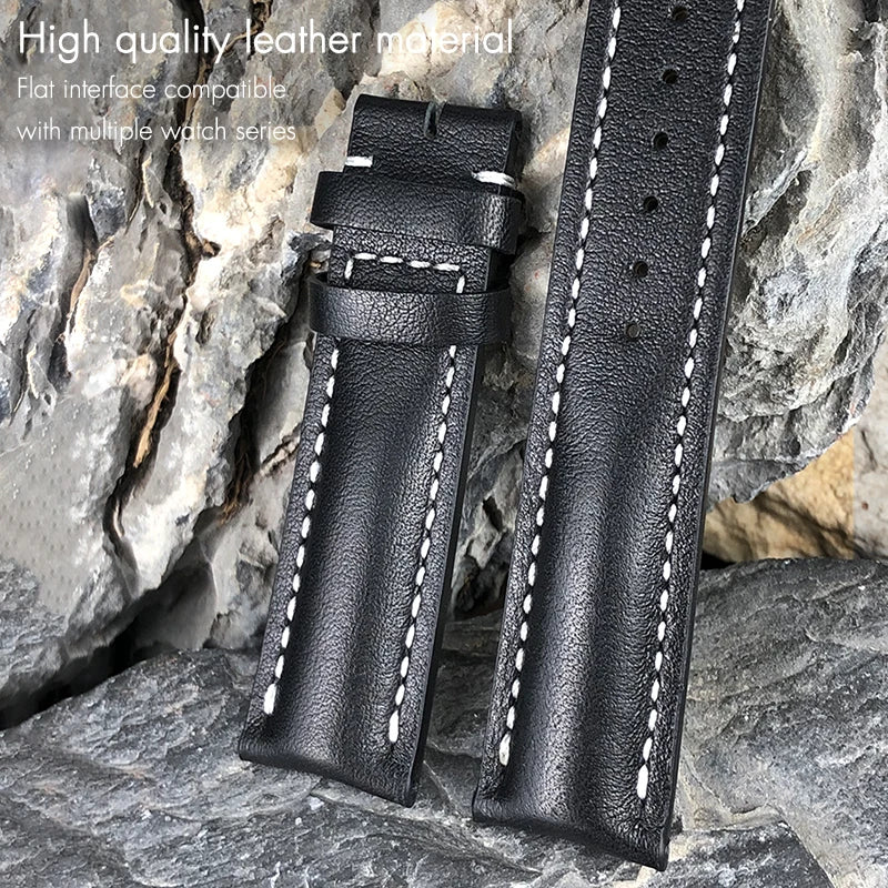 Genuine Soft Cowhide Leather Watch Strap, 22mm, 21mm, 20mm, for Breitling, for Premier Superocean Avenger Navitime World