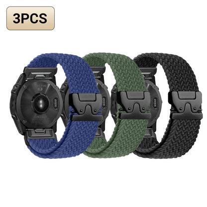 Cinturino per orologio elastico in nylon QuickFit 20/22/26 mm per Garmin Fenix 8/7/6/5 Forerunner 965/955/945 Instinct Tactix
