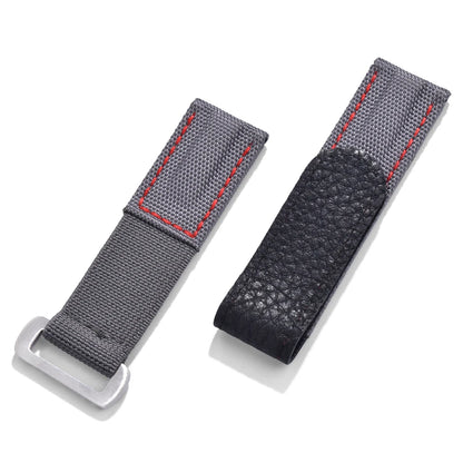 20mm Hook-and-Loop Elastic Watch Strap, High-Quality Leather and Nylon Replacement Band, Watch Accessories