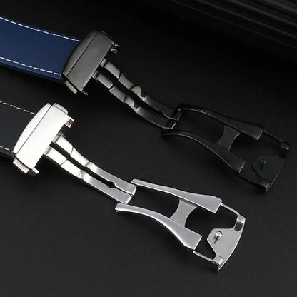 Cinturino per orologio da uomo in gomma e silicone, fibbia pieghevole, estremità curva, per Omega Seam84300 Speedmaster, 20 mm 21 mm 22 mm