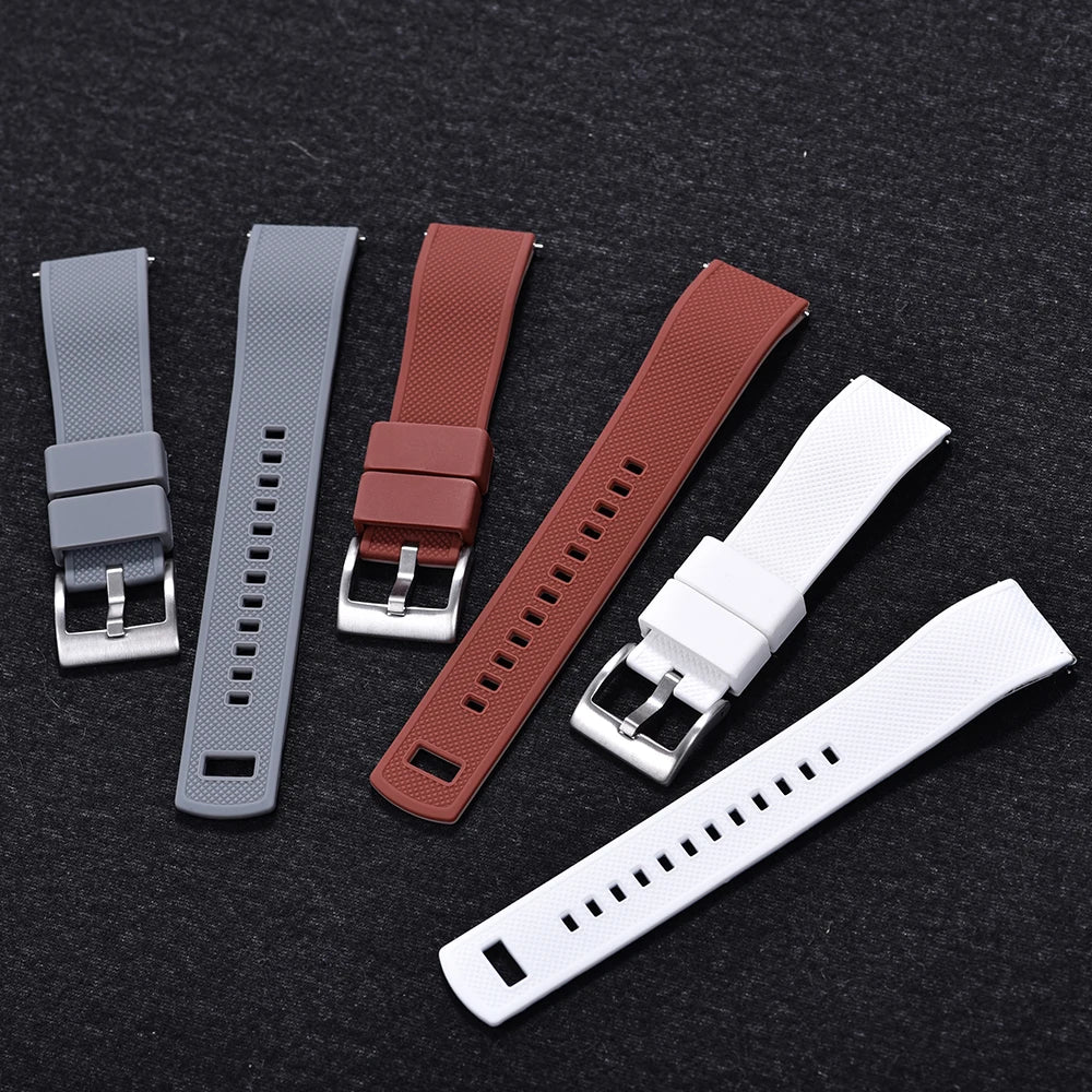 Nouveau bracelet de montre en Silicone Double couleurs personnalisé à dégagement rapide 20mm 22mm bracelet de montre doux Durable bracelets de montre de remplacement ceintures