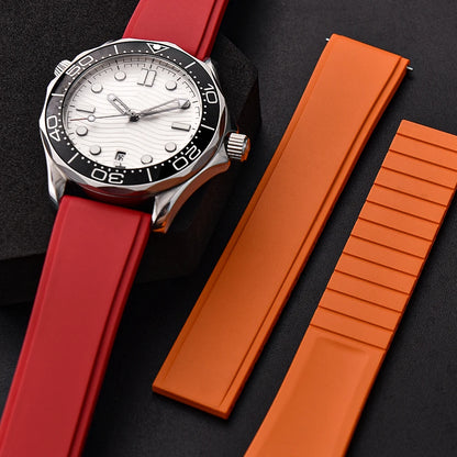 CTS FKM High Quality Fluoro Rubber Quick Release Watch Straps Soft 19/20/21/22mm for Dive Watch Unisex Cut to Size