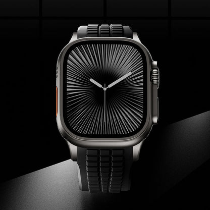 Bracelet de sport en Silicone pour Apple Watch Ultra 3/2, 49mm 46mm 45mm 44mm, Bracelet en métal de luxe pour iWatch série 11 10 9 8 7 Se