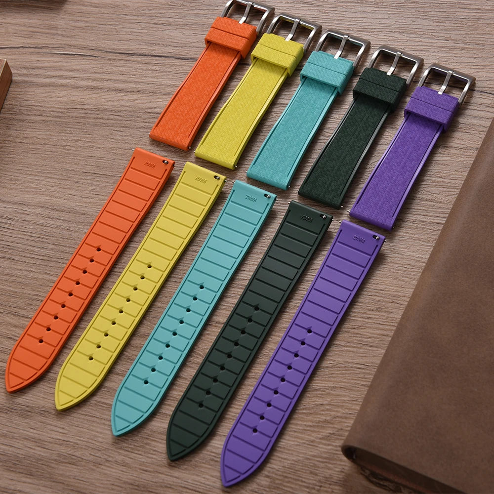 Bracelet de montre en caoutchouc mosaïque FKM de qualité supérieure 20mm 22mm bracelets de montre à dégagement rapide bracelet souple étanche de plongée