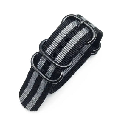 Bracelet de montre multicolore en Nylon noir, boucle d'anneau 18mm 20mm 22mm 24mm rayé étanche, accessoires de montre de remplacement pour hommes et femmes