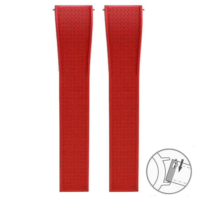 Bracelet montre Racing / Aviateur en caoutchouc Premium - Rapide, Boucle Déployante - A Découper