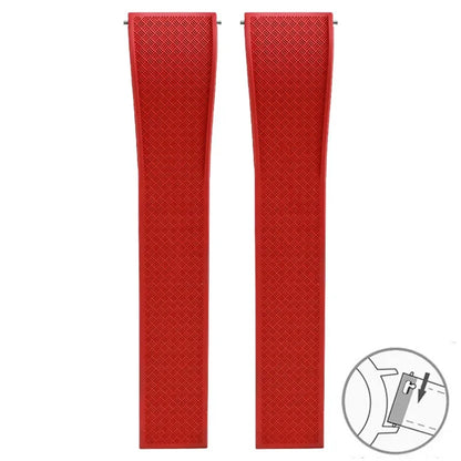 Bracelet montre Racing / Aviateur en caoutchouc Premium - Rapide, Boucle Déployante - A Découper