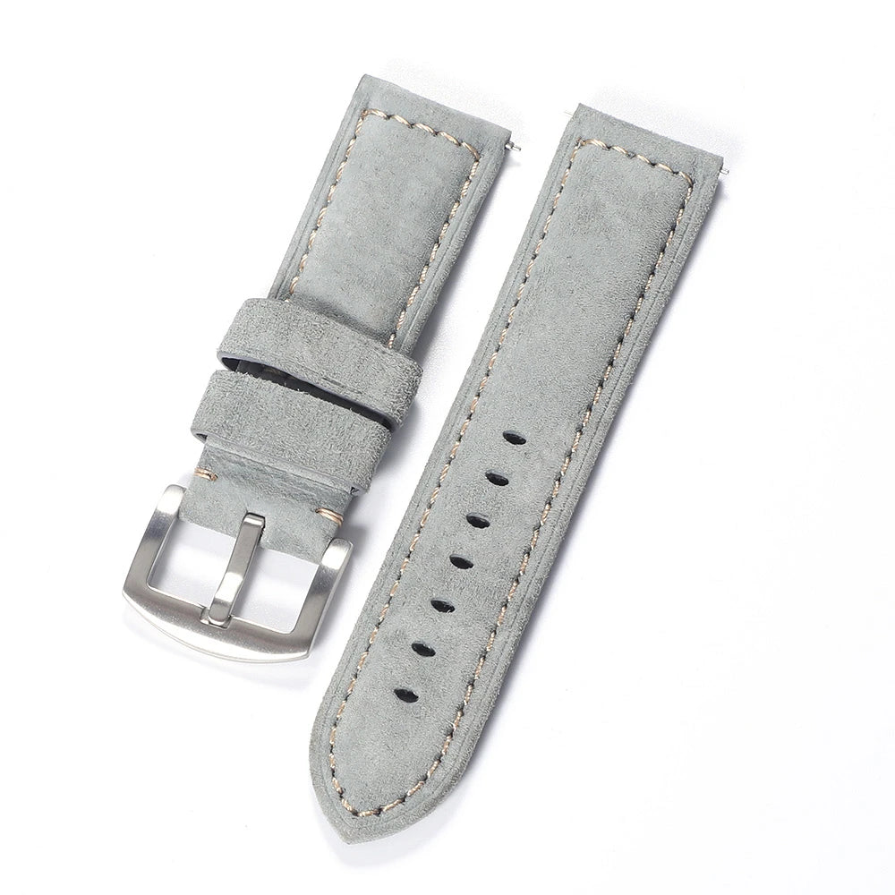 Cinturino per orologio in vera pelle scamosciata 22mm 24mm cinturino in pelle stile vintage cinturino morbido a sgancio rapido per Panerai da uomo