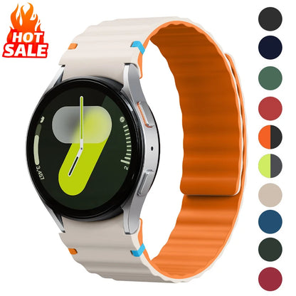 Magnetic band for Samsung Galaxy Watch 7 FE 6 5 4 44mm 40mm/5 Pro, no gaps, Correa Galaxy Watch 6 Classic 43mm 47mm