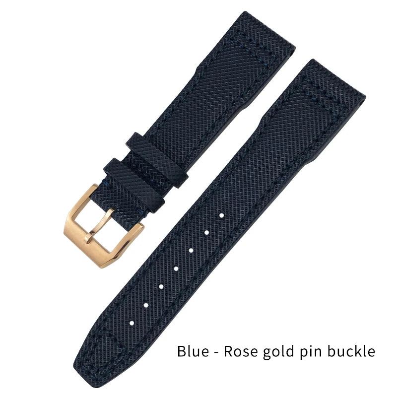 Cinturino per orologio in pelle di nylon testurizzata 20mm 21mm 22mm per orologi IWC Big Pilot PORTOFINO IW3777 cinturino in pelle bovina blu verde nero