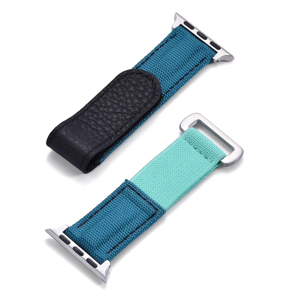 Cinturino Solo Loop in nylon intrecciato per Apple Watch 45mm Ultra 2 49mm 38mm 44mm 40 41mm 42mm, cinturino in pelle per serie 10 9 8 7 5 SE