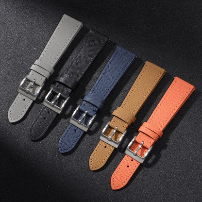 Bracelet de montre en cuir vintage cousu 18/20/22 mm, à libération rapide, universel, qualité supérieure, Saffiano, pour hommes et femmes