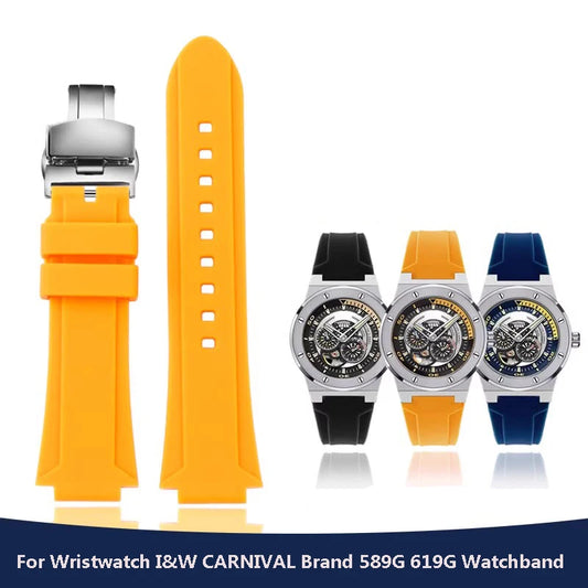 Cinturino per orologio in gomma impermeabile, cinturino per orologio sportivo, marca I.w Carnival, originale, 589g, 618g, 612g, 619g