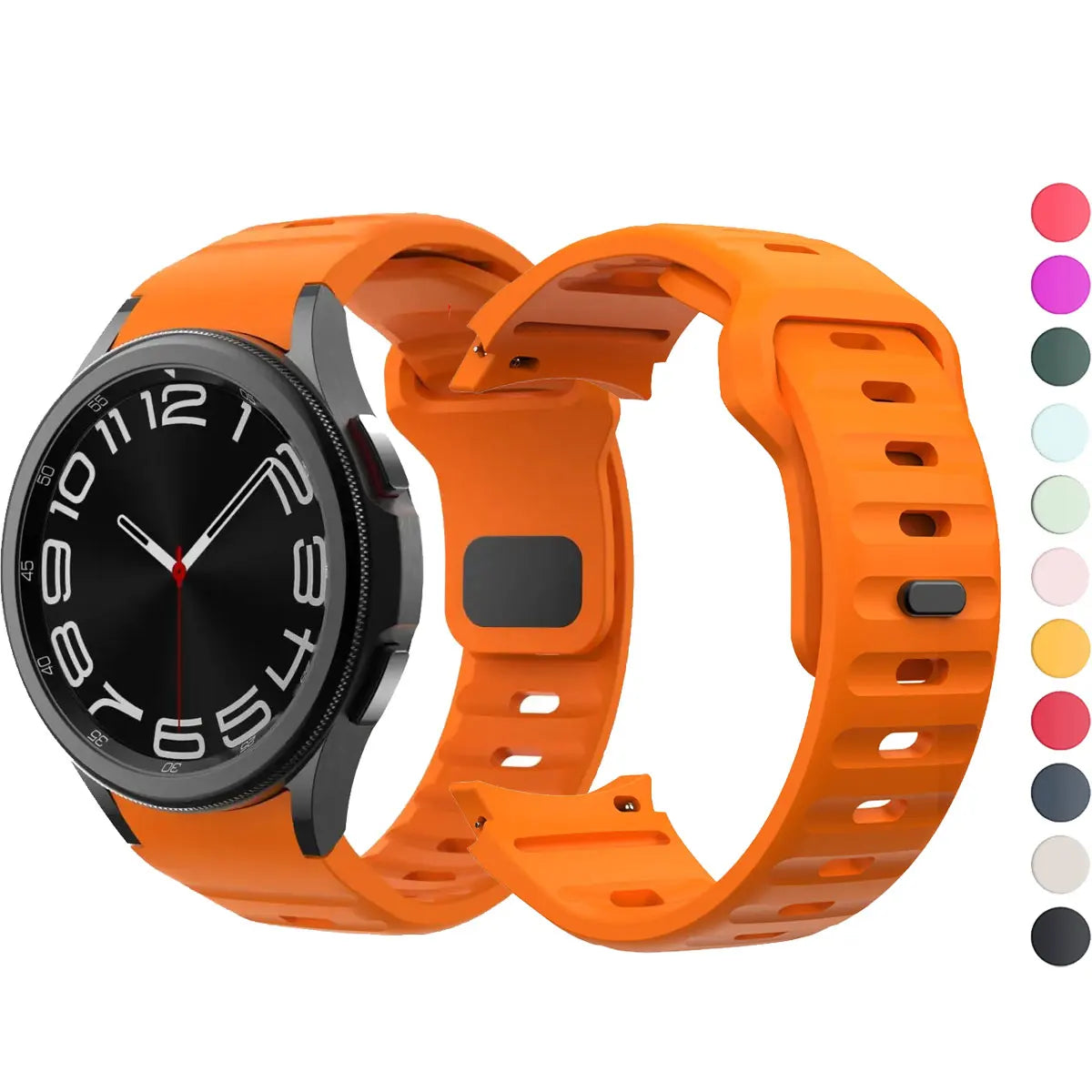 Silicone Strap for Samsung Galaxy Watch 7 6 5 4 FE 40mm 44mm/5 Pro 45mm, Galaxy Watch6 Classic 47mm 43mm Watch7 Band