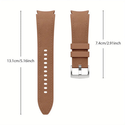 Genuine Leather Watch Strap for Samsung Galaxy Watch 7/FE/6/5/5pro/4 (40mm/44mm) Secure Buckle Classic Durable