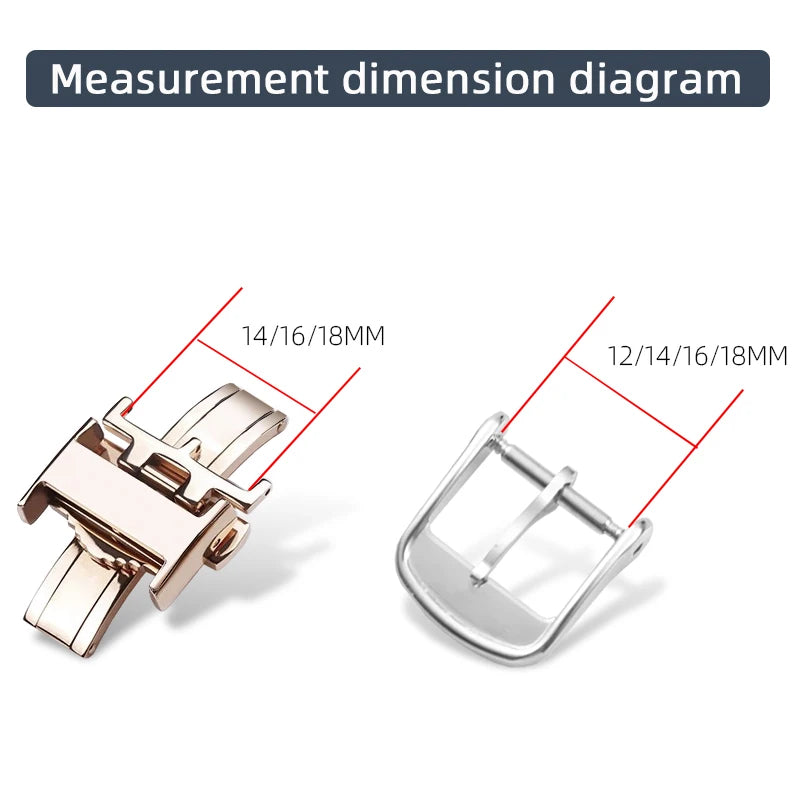 Boucle pour Longines L2 L3 L4, bracelet de montre en cuir, fermoir pliant en métal 14mm 16mm 18mm, boucle papillon déployante en acier inoxydable