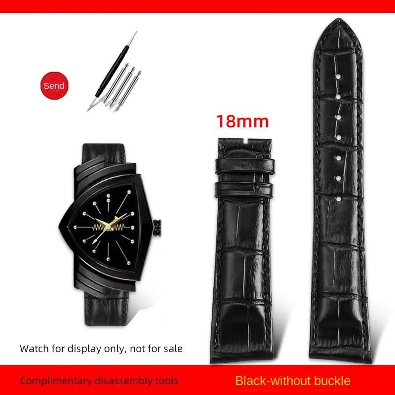 Men's personalized leather watch strap, watch band, custom accessory, Hamilton VENTURA Series, H24515551, H24515591, 21mm