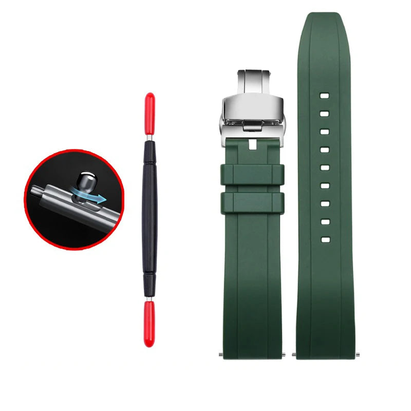 Cinturini per orologi in gomma verde premium – Sport – Disponibili varie texture – 1 pezzo