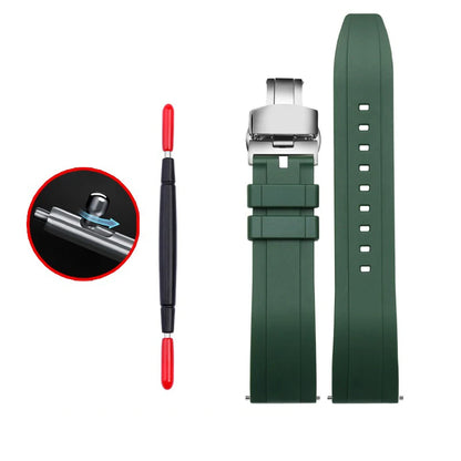 Cinturini per orologi in gomma verde premium – Sport – Disponibili varie texture – 1 pezzo