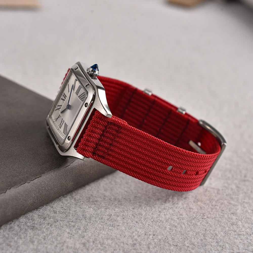 18mm 20mm 22mm Ribbed Nylon Watch Band, Breathable Sport Design, Durable Soft Strap for Men and Women