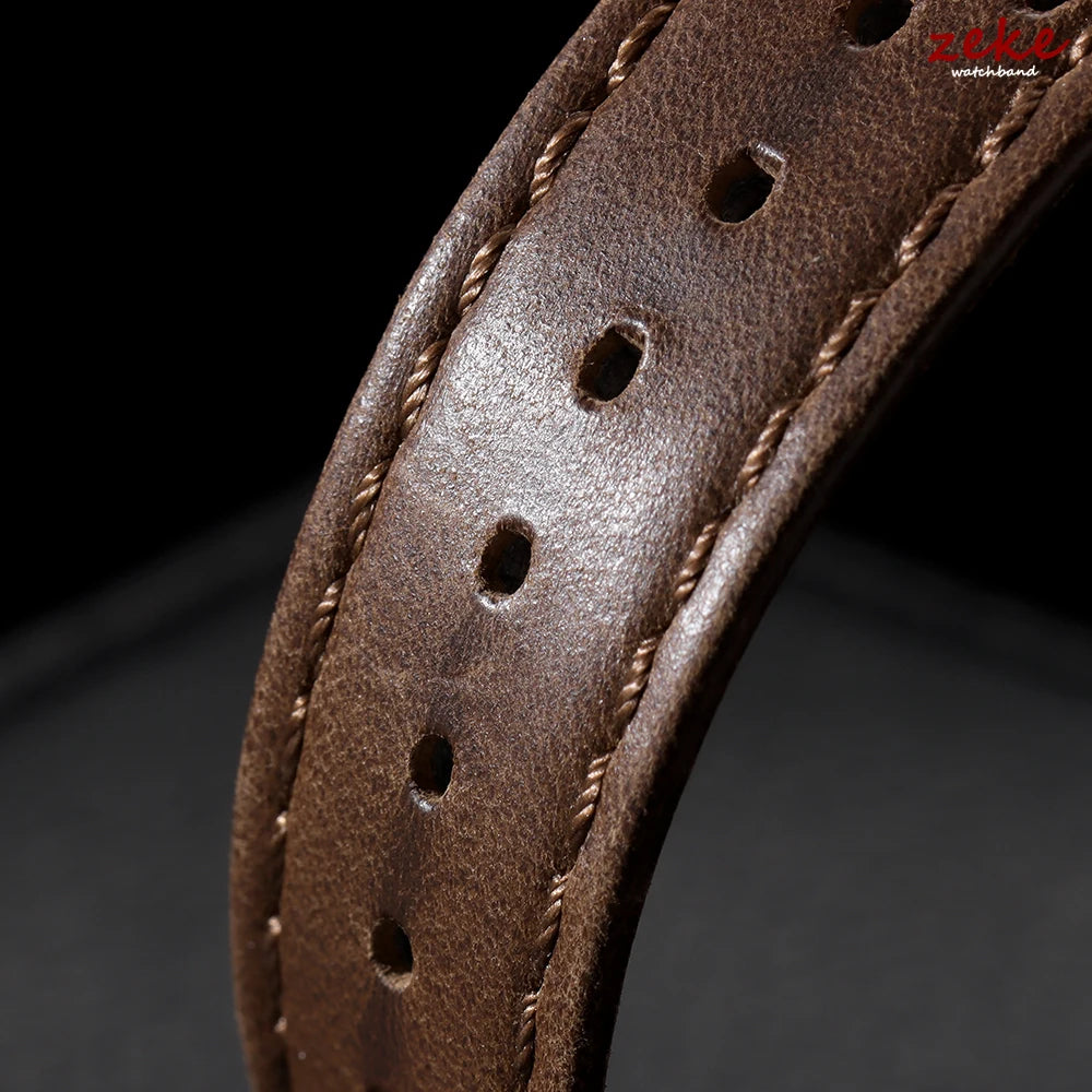 Bracelet de montre universel en cuir de vache véritable, boucle papillon, Vintage, pour hommes et femmes, respirant, ceinture 18/20/22mm